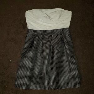 Black and White Strapless Dress